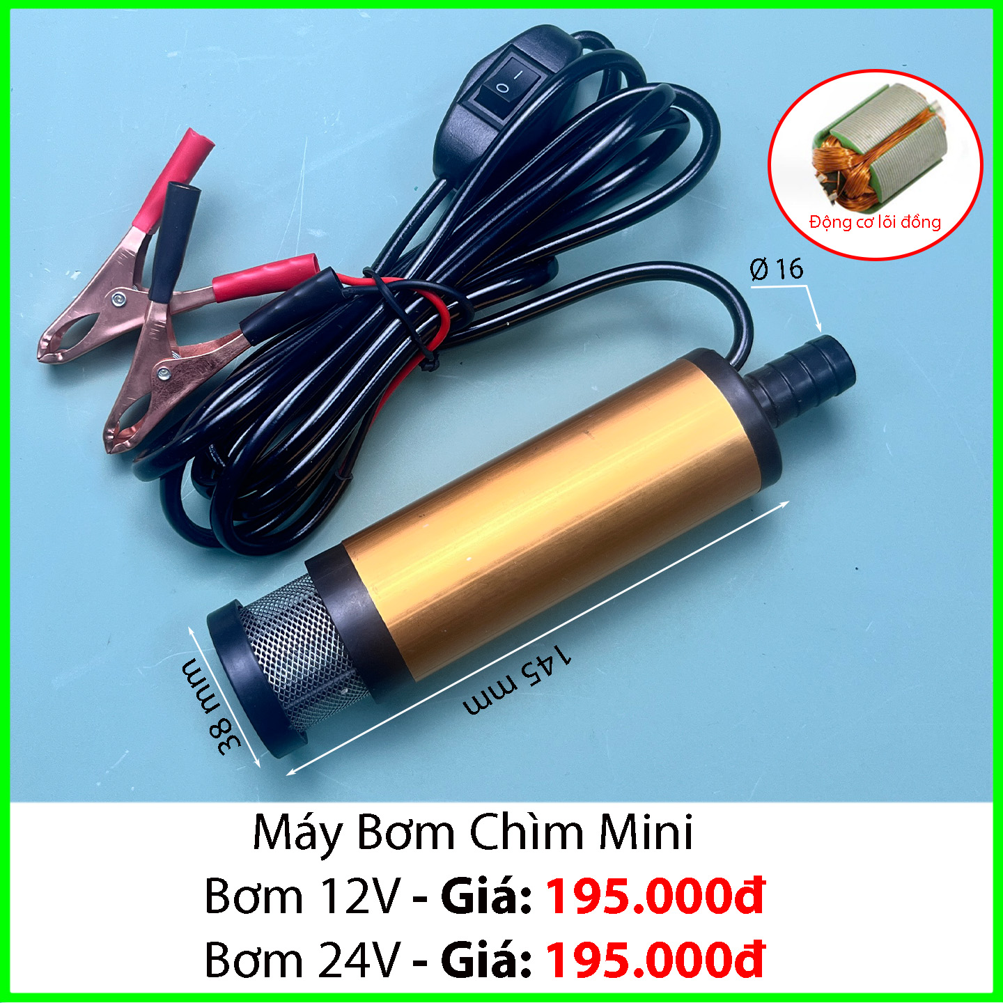Bơm chìm mini 12-24V