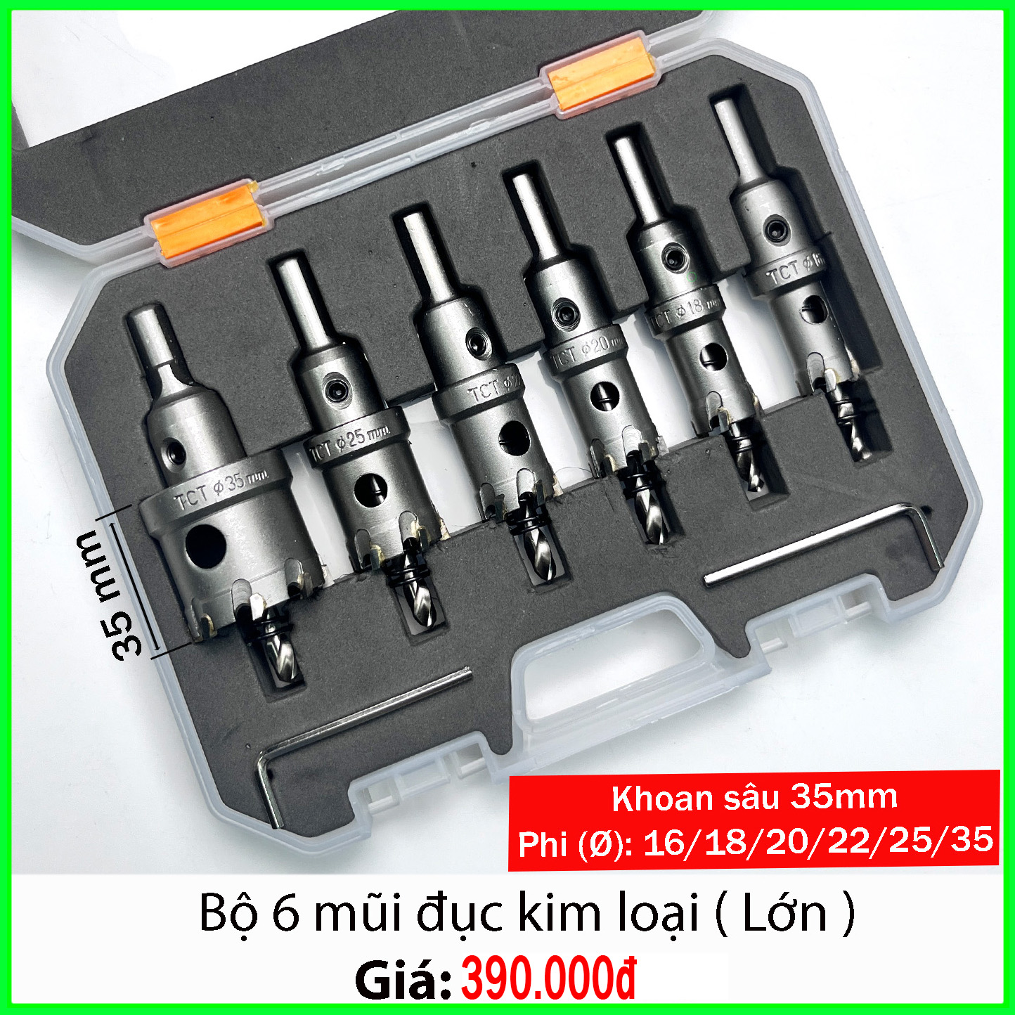 Bộ 6 mũi khoét kim loại