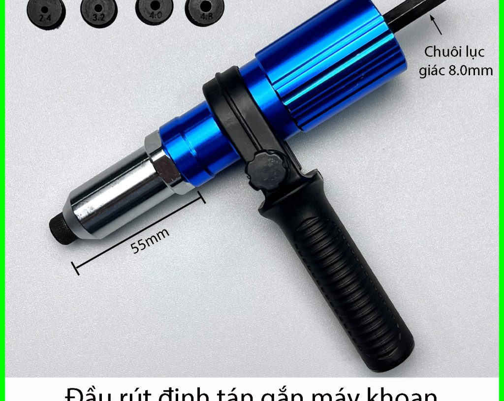 Đầu rút đinh tán gắn máy khoan cần tay